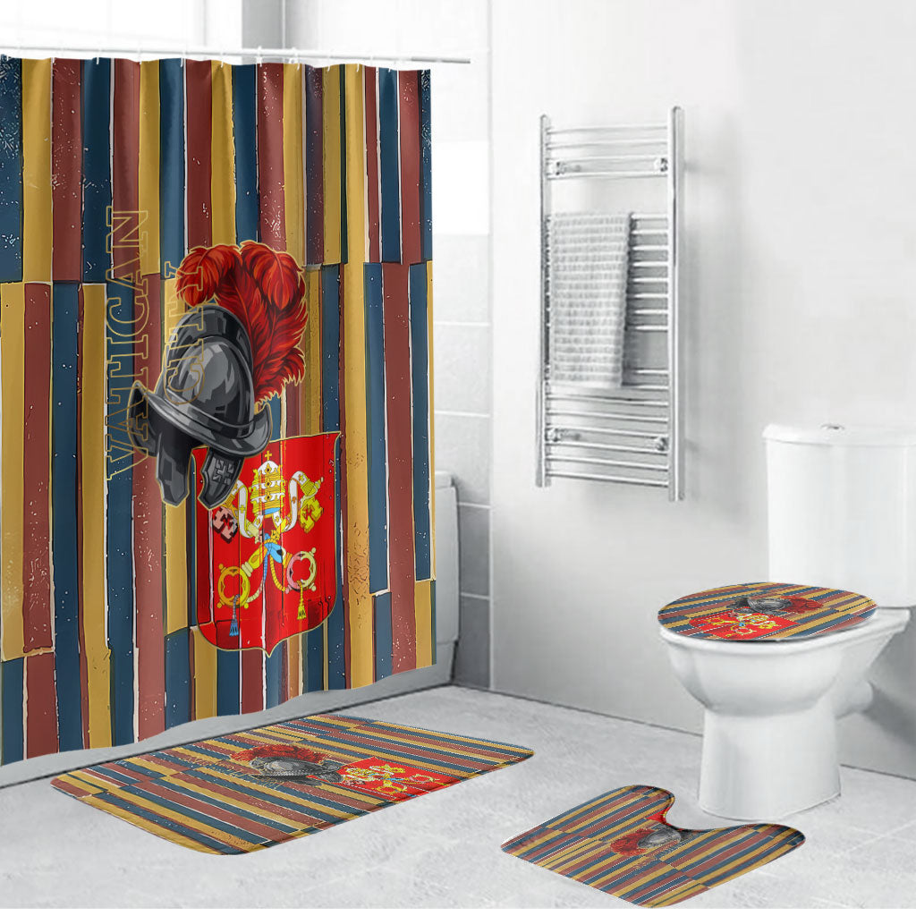 Vatican City Swiss Guard Protectors Of The Holy See Bathroom Set Renaissance Uniform Stripes Catholic Military History