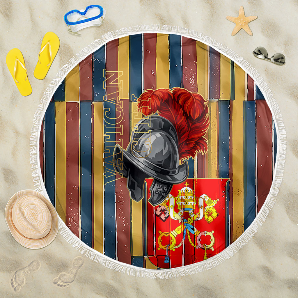Vatican City Swiss Guard Protectors Of The Holy See Beach Blanket Renaissance Uniform Stripes Catholic Military History