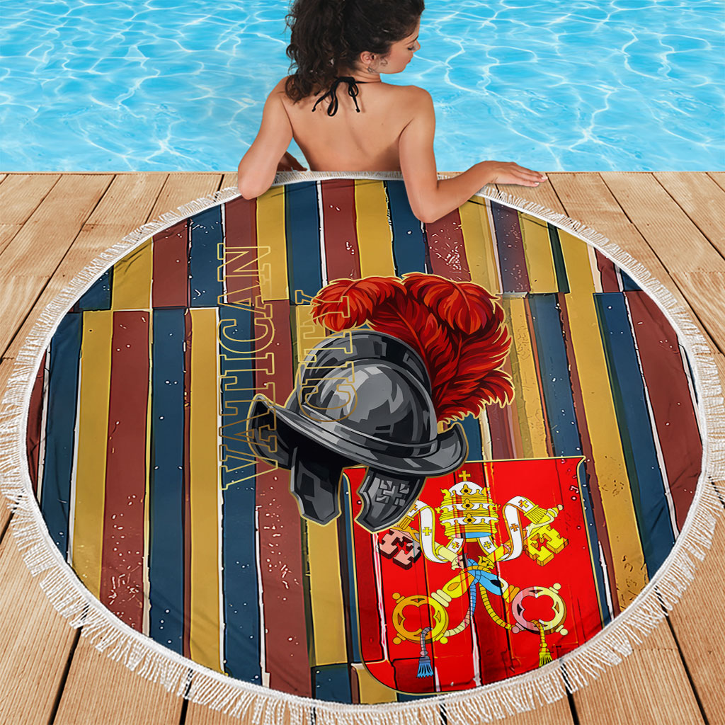 Vatican City Swiss Guard Protectors Of The Holy See Beach Blanket Renaissance Uniform Stripes Catholic Military History
