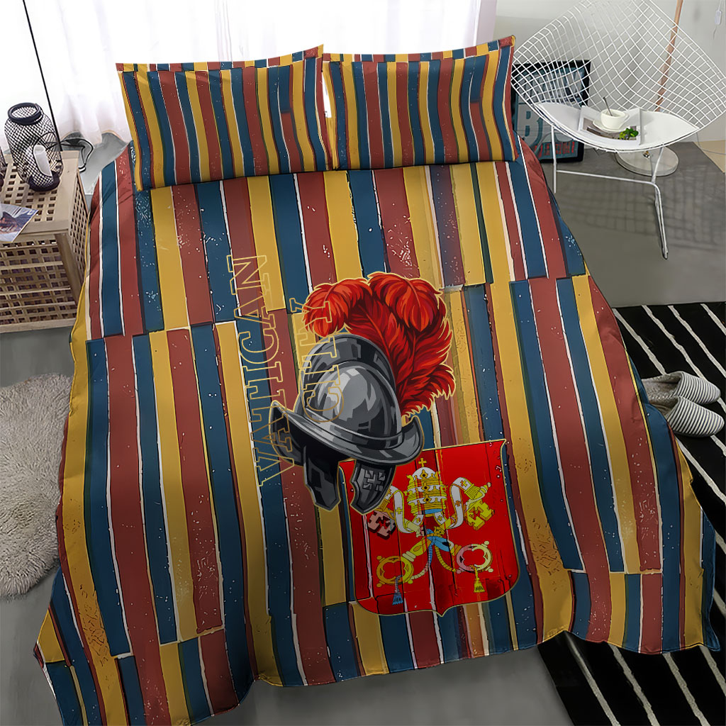 Vatican City Swiss Guard Protectors Of The Holy See Bedding Set Renaissance Uniform Stripes Catholic Military History
