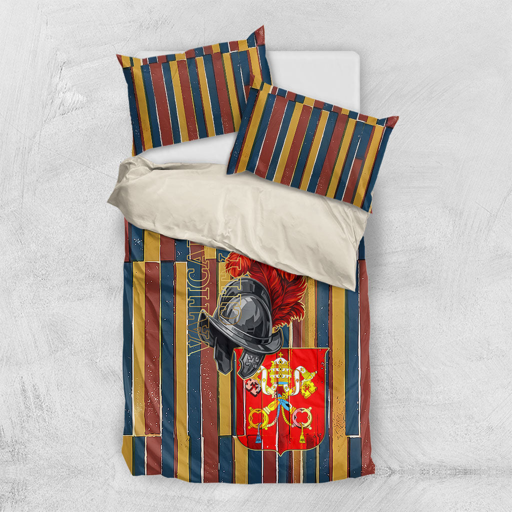 Vatican City Swiss Guard Protectors Of The Holy See Bedding Set Renaissance Uniform Stripes Catholic Military History