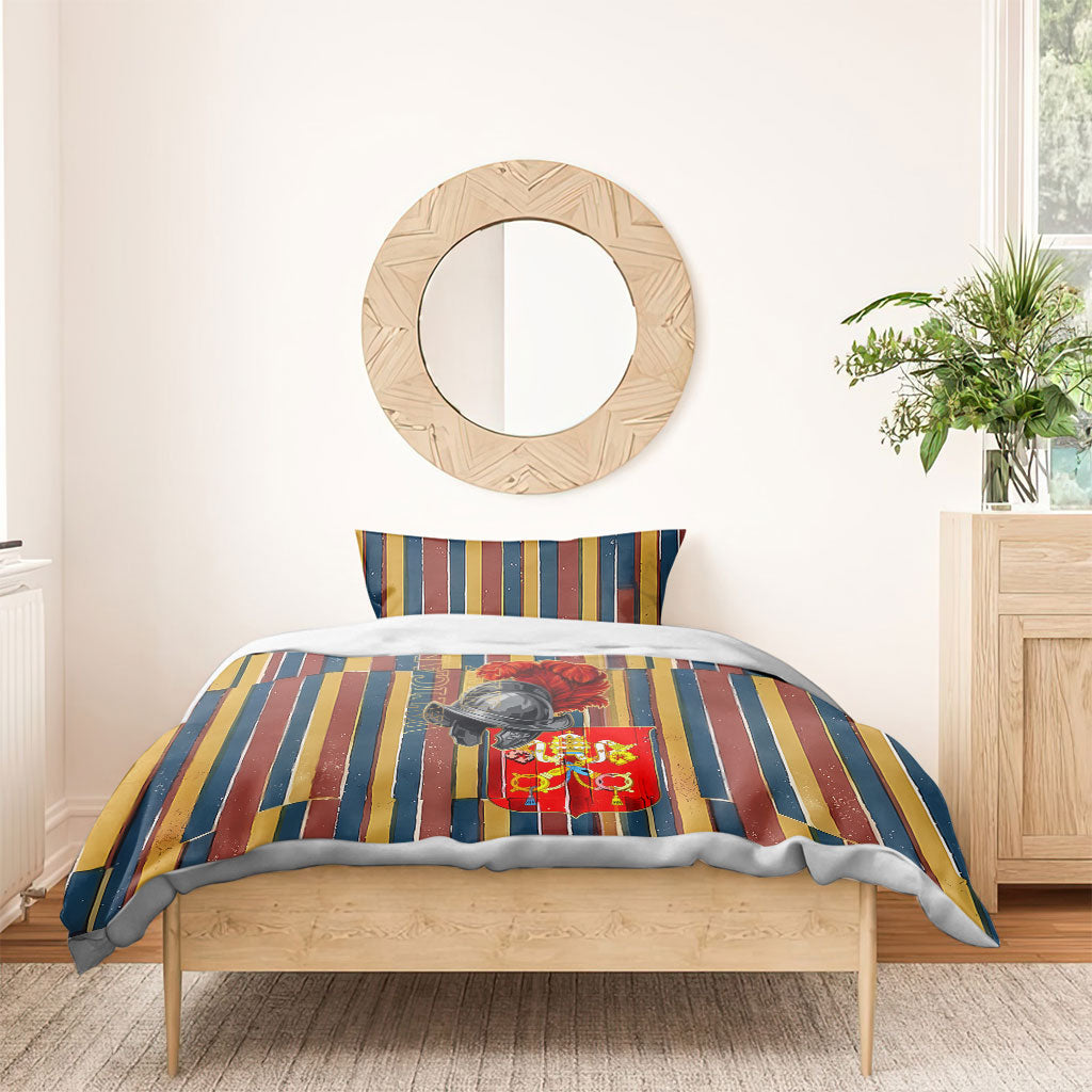 Vatican City Swiss Guard Protectors Of The Holy See Bedding Set Renaissance Uniform Stripes Catholic Military History