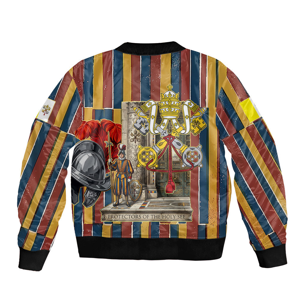 Vatican City Swiss Guard Protectors Of The Holy See Bomber Jacket Renaissance Uniform Stripes Catholic Military History