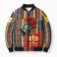 Vatican City Swiss Guard Protectors Of The Holy See Bomber Puffer Jacket Renaissance Uniform Stripes Catholic Military History