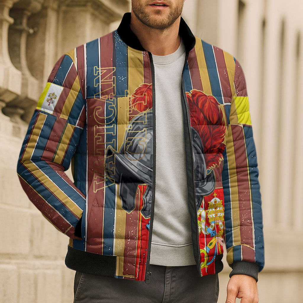 Vatican City Swiss Guard Protectors Of The Holy See Bomber Puffer Jacket Renaissance Uniform Stripes Catholic Military History