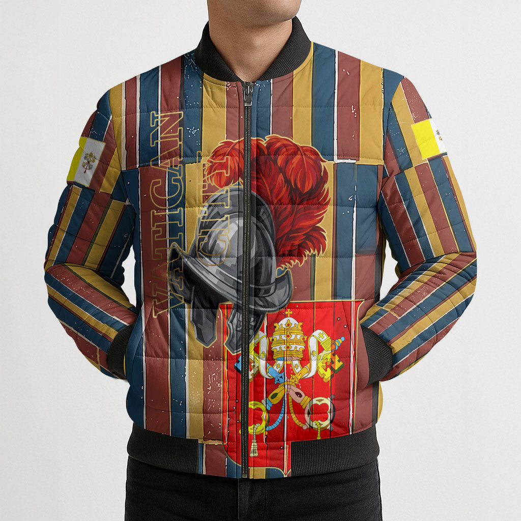 Vatican City Swiss Guard Protectors Of The Holy See Bomber Puffer Jacket Renaissance Uniform Stripes Catholic Military History