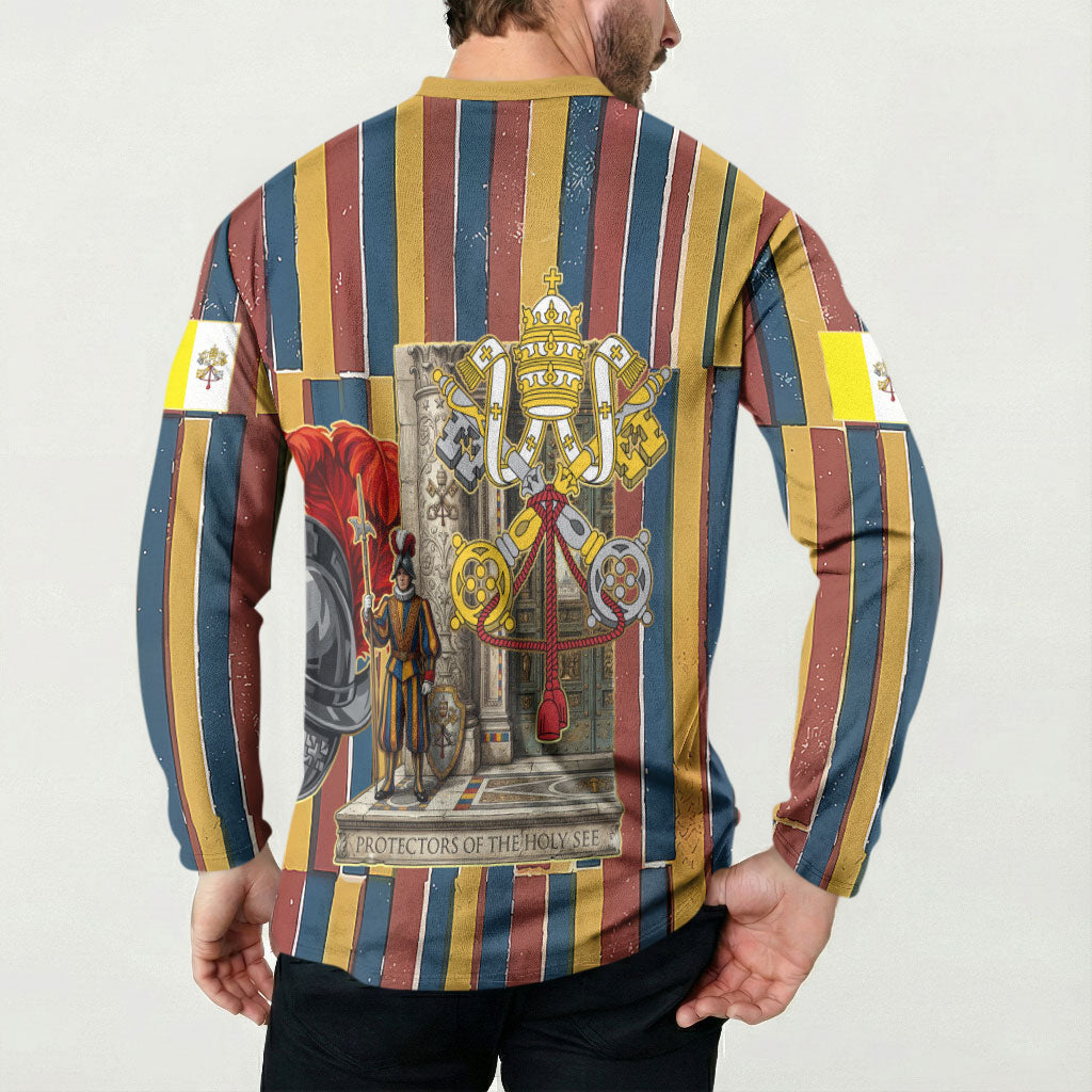 Vatican City Swiss Guard Protectors Of The Holy See Button Sweatshirt Renaissance Uniform Stripes Catholic Military History
