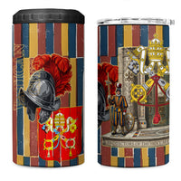 Vatican City Swiss Guard Protectors Of The Holy See 4 in 1 Can Cooler Tumbler Renaissance Uniform Stripes Catholic Military History