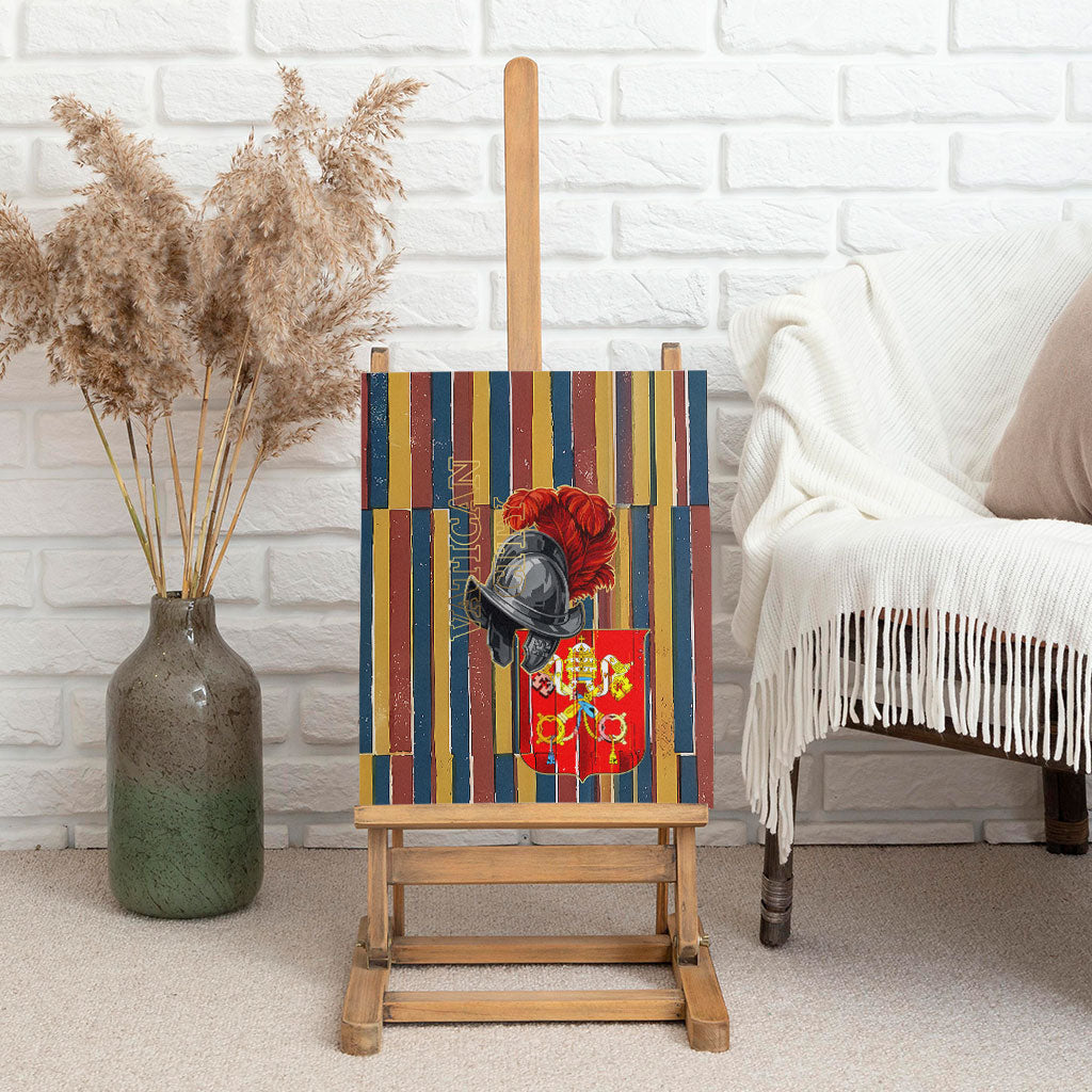 Vatican City Swiss Guard Protectors Of The Holy See Canvas Wall Art Renaissance Uniform Stripes Catholic Military History