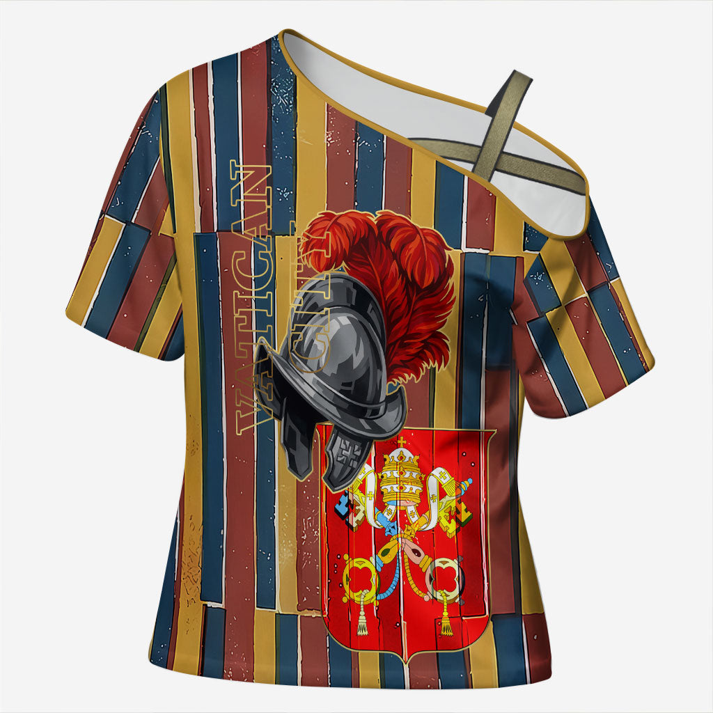 Vatican City Swiss Guard Protectors Of The Holy See Cross Shoulder Shirt Renaissance Uniform Stripes Catholic Military History