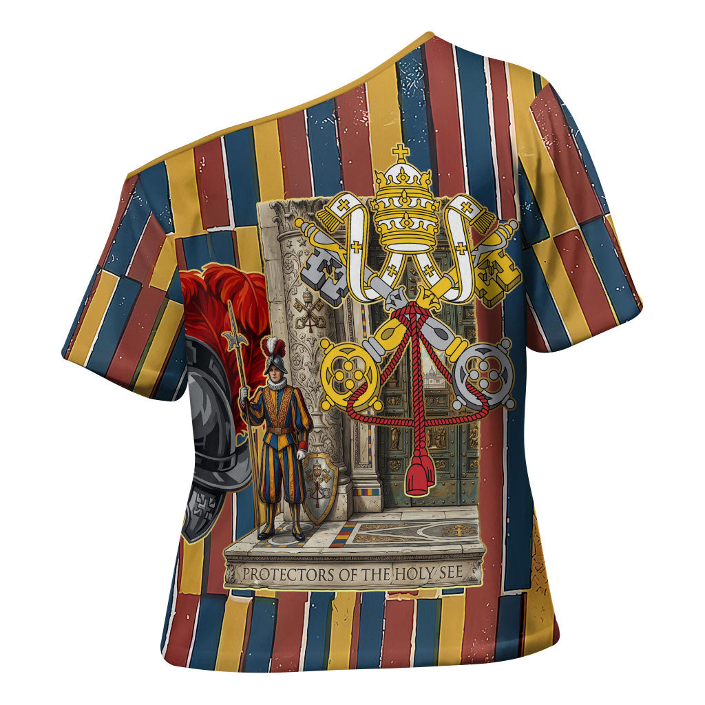 Vatican City Swiss Guard Protectors Of The Holy See Cross Shoulder Shirt Renaissance Uniform Stripes Catholic Military History