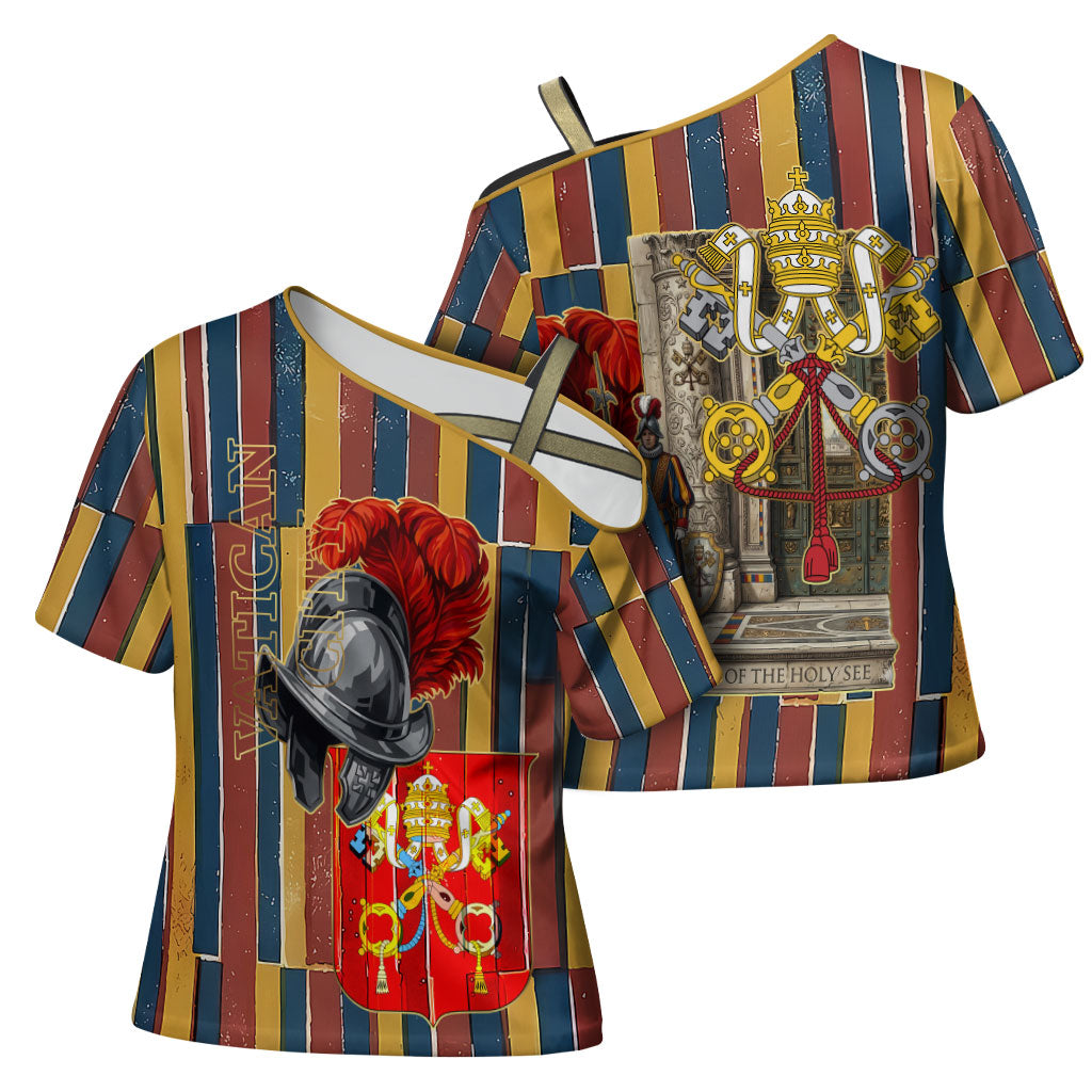 Vatican City Swiss Guard Protectors Of The Holy See Cross Shoulder Shirt Renaissance Uniform Stripes Catholic Military History