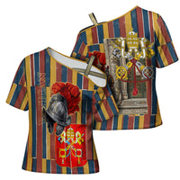 Vatican City Swiss Guard Protectors Of The Holy See Cross Shoulder Shirt Renaissance Uniform Stripes Catholic Military History