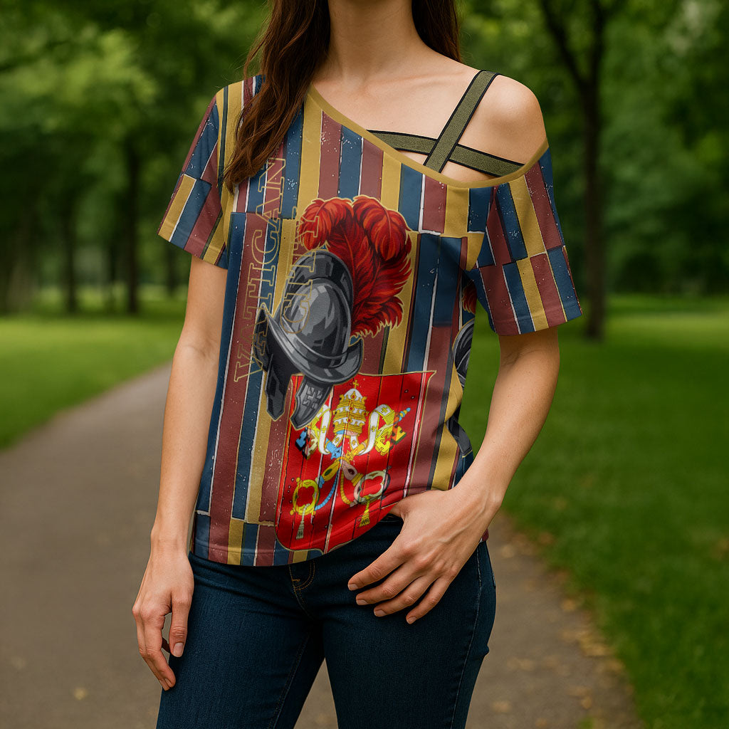 Vatican City Swiss Guard Protectors Of The Holy See Cross Shoulder Shirt Renaissance Uniform Stripes Catholic Military History