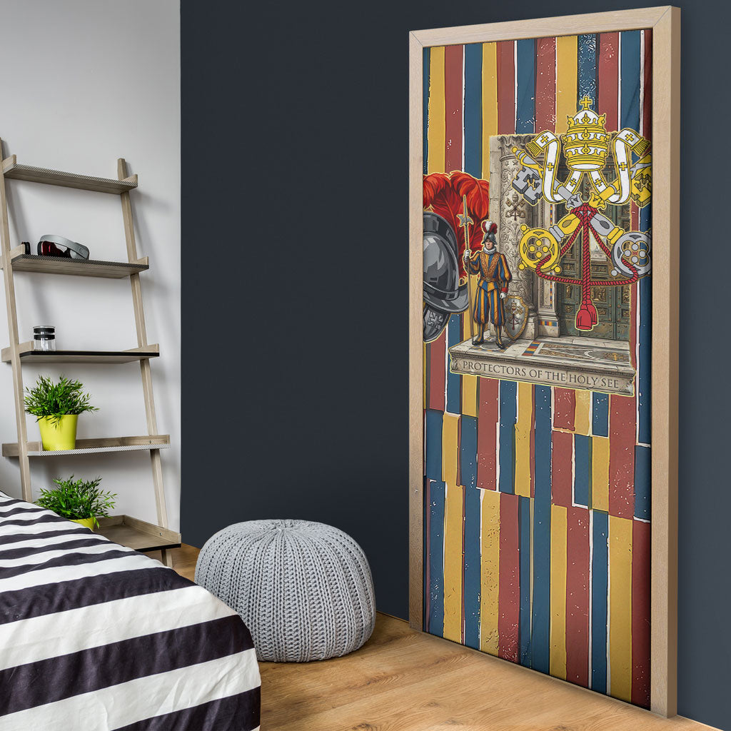 Vatican City Swiss Guard Protectors Of The Holy See Door Cover Renaissance Uniform Stripes Catholic Military History
