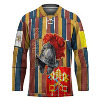 Vatican City Swiss Guard Protectors Of The Holy See Hockey Jersey Renaissance Uniform Stripes Catholic Military History