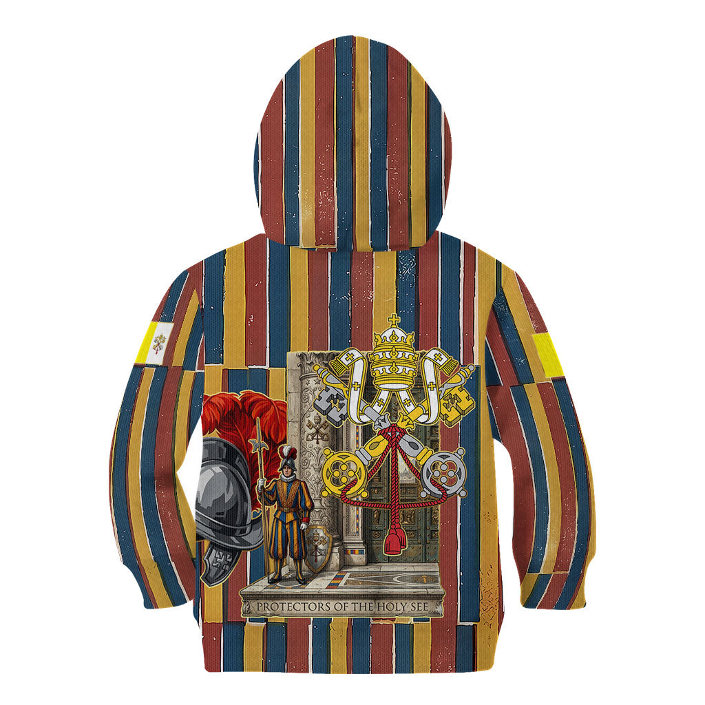 Vatican City Swiss Guard Protectors Of The Holy See Kid Hoodie Renaissance Uniform Stripes Catholic Military History