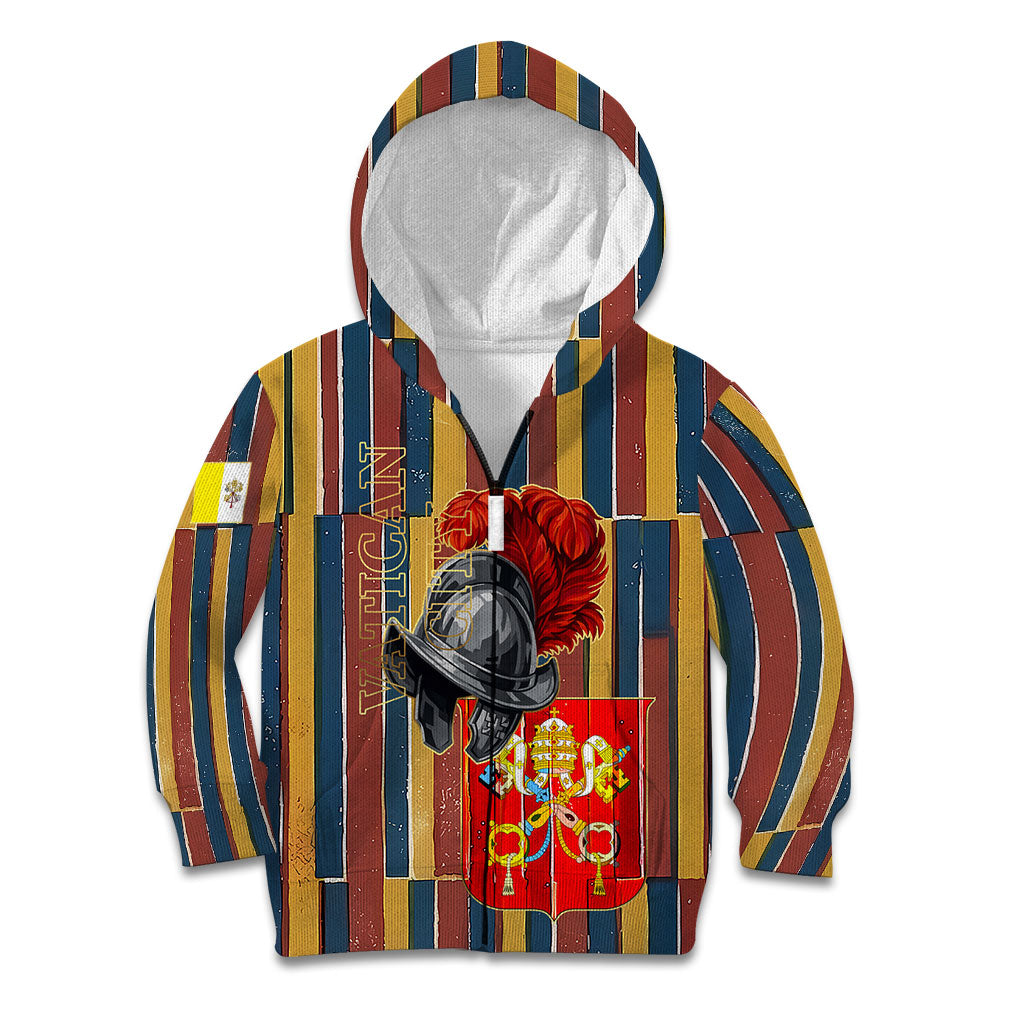 Vatican City Swiss Guard Protectors Of The Holy See Kid Hoodie Renaissance Uniform Stripes Catholic Military History