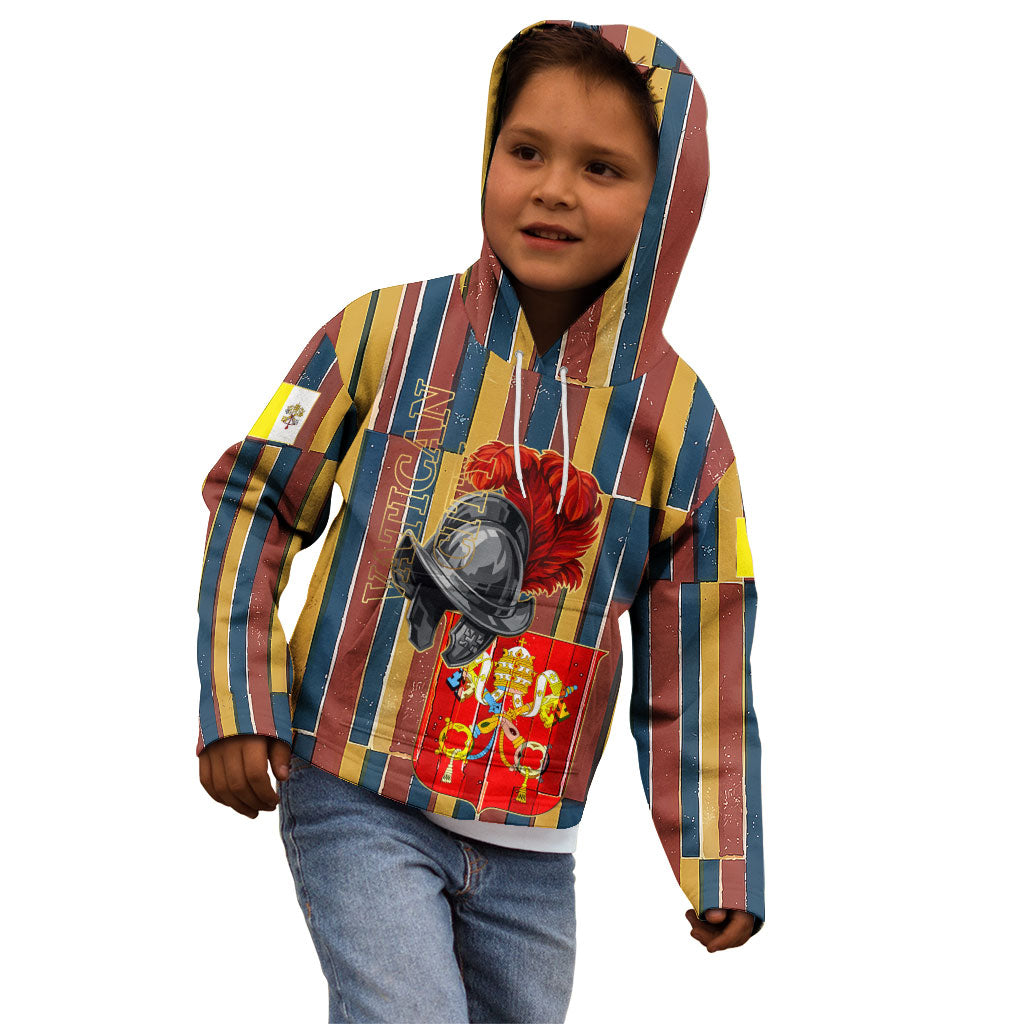 Vatican City Swiss Guard Protectors Of The Holy See Kid Hoodie Renaissance Uniform Stripes Catholic Military History