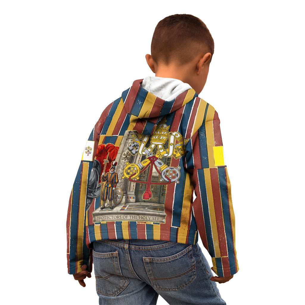 Vatican City Swiss Guard Protectors Of The Holy See Kid Hoodie Renaissance Uniform Stripes Catholic Military History