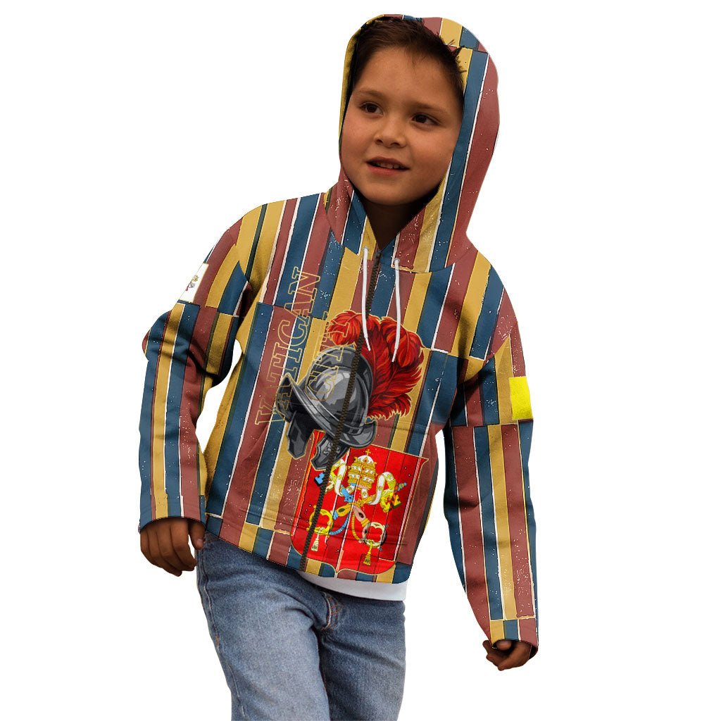 Vatican City Swiss Guard Protectors Of The Holy See Kid Hoodie Renaissance Uniform Stripes Catholic Military History