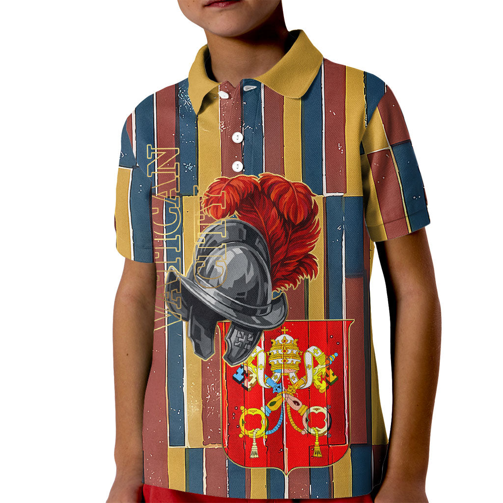 Vatican City Swiss Guard Protectors Of The Holy See Kid Polo Shirt Renaissance Uniform Stripes Catholic Military History