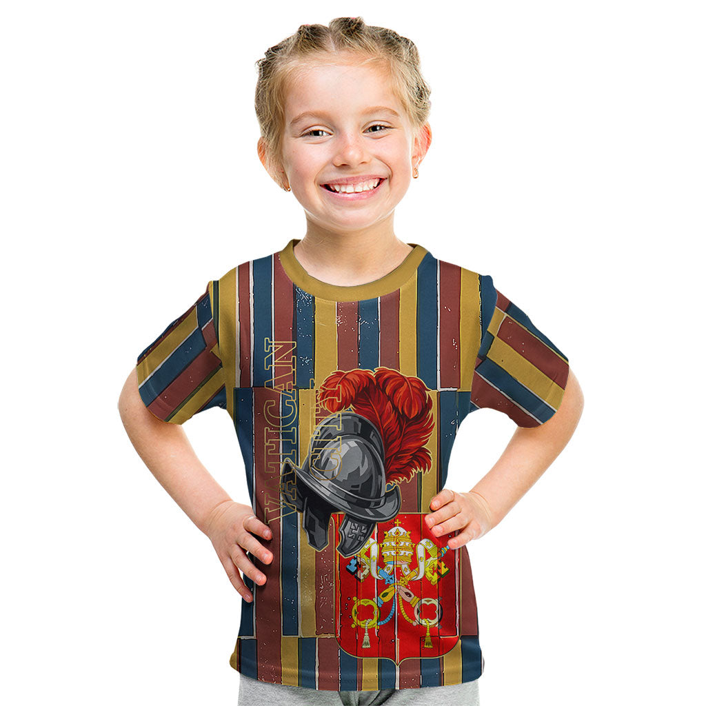 Vatican City Swiss Guard Protectors Of The Holy See Kid T Shirt Renaissance Uniform Stripes Catholic Military History