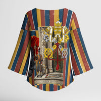 Vatican City Swiss Guard Protectors Of The Holy See Kimono Sleeve Blouse Renaissance Uniform Stripes Catholic Military History