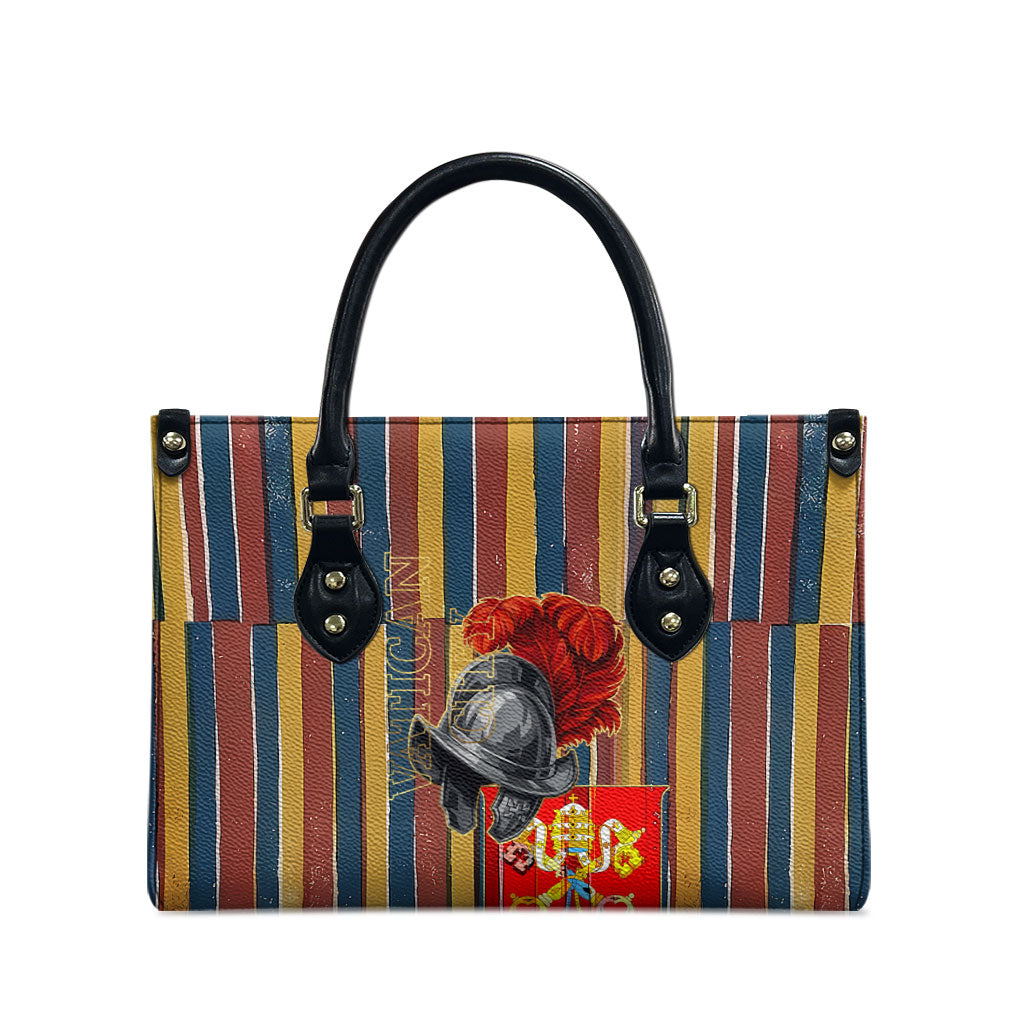 Vatican City Swiss Guard Protectors Of The Holy See Leather Bag Renaissance Uniform Stripes Catholic Military History