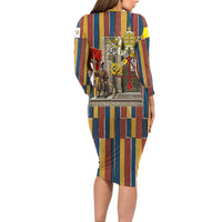 Vatican City Swiss Guard Protectors Of The Holy See Long Sleeve Bodycon Dress Renaissance Uniform Stripes Catholic Military History