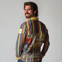 Vatican City Swiss Guard Protectors Of The Holy See Long Sleeve Polo Shirt Renaissance Uniform Stripes Catholic Military History