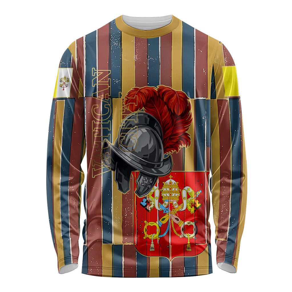 Vatican City Swiss Guard Protectors Of The Holy See Long Sleeve Shirt Renaissance Uniform Stripes Catholic Military History