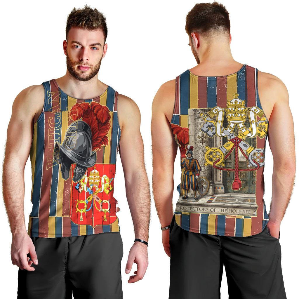 Vatican City Swiss Guard Protectors Of The Holy See Men Tank Top Renaissance Uniform Stripes Catholic Military History