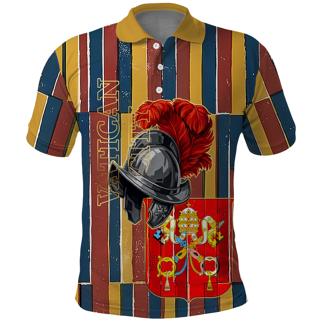 Vatican City Swiss Guard Protectors Of The Holy See Polo Shirt Renaissance Uniform Stripes Catholic Military History