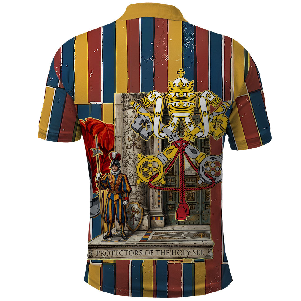 Vatican City Swiss Guard Protectors Of The Holy See Polo Shirt Renaissance Uniform Stripes Catholic Military History