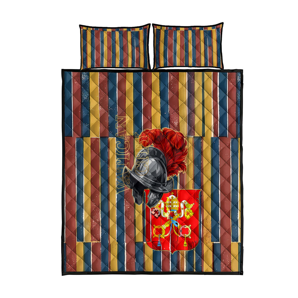 Vatican City Swiss Guard Protectors Of The Holy See Quilt Bed Set Renaissance Uniform Stripes Catholic Military History