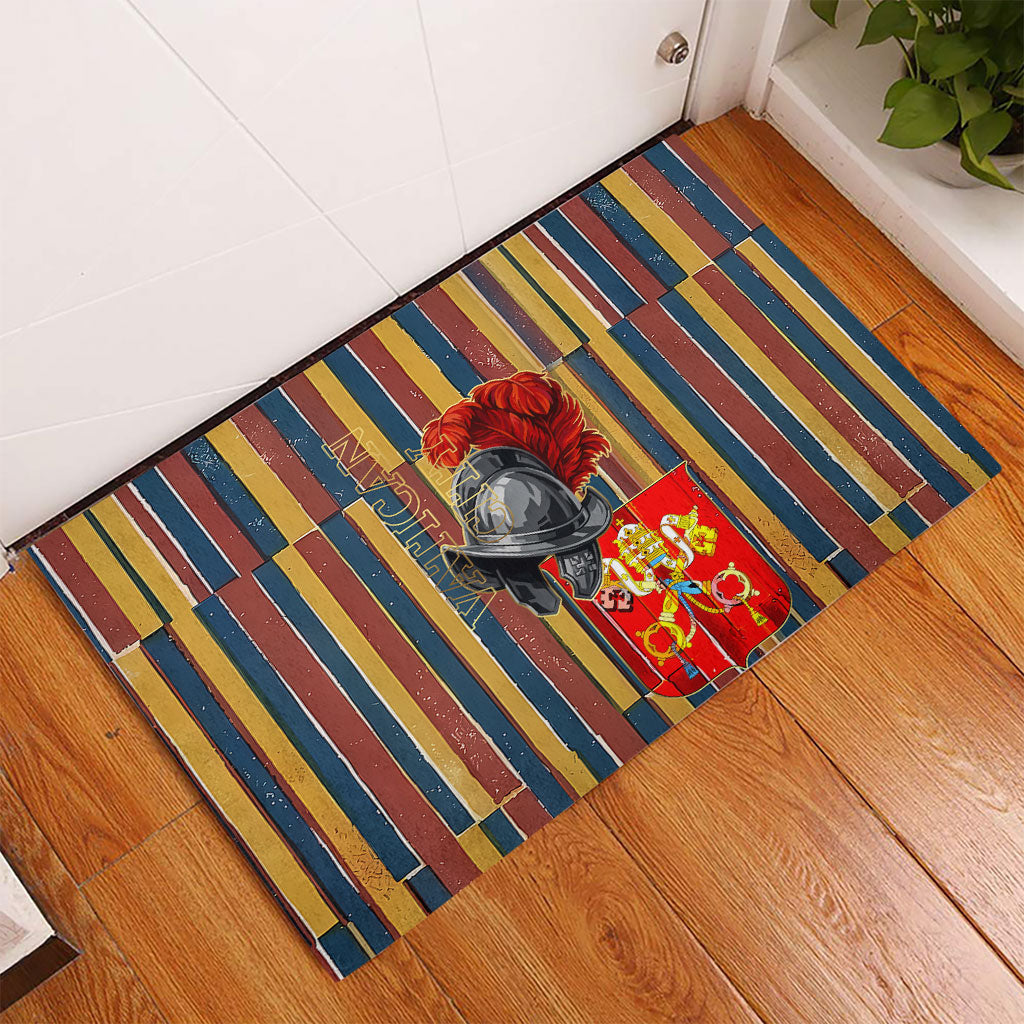 Vatican City Swiss Guard Protectors Of The Holy See Rubber Doormat Renaissance Uniform Stripes Catholic Military History