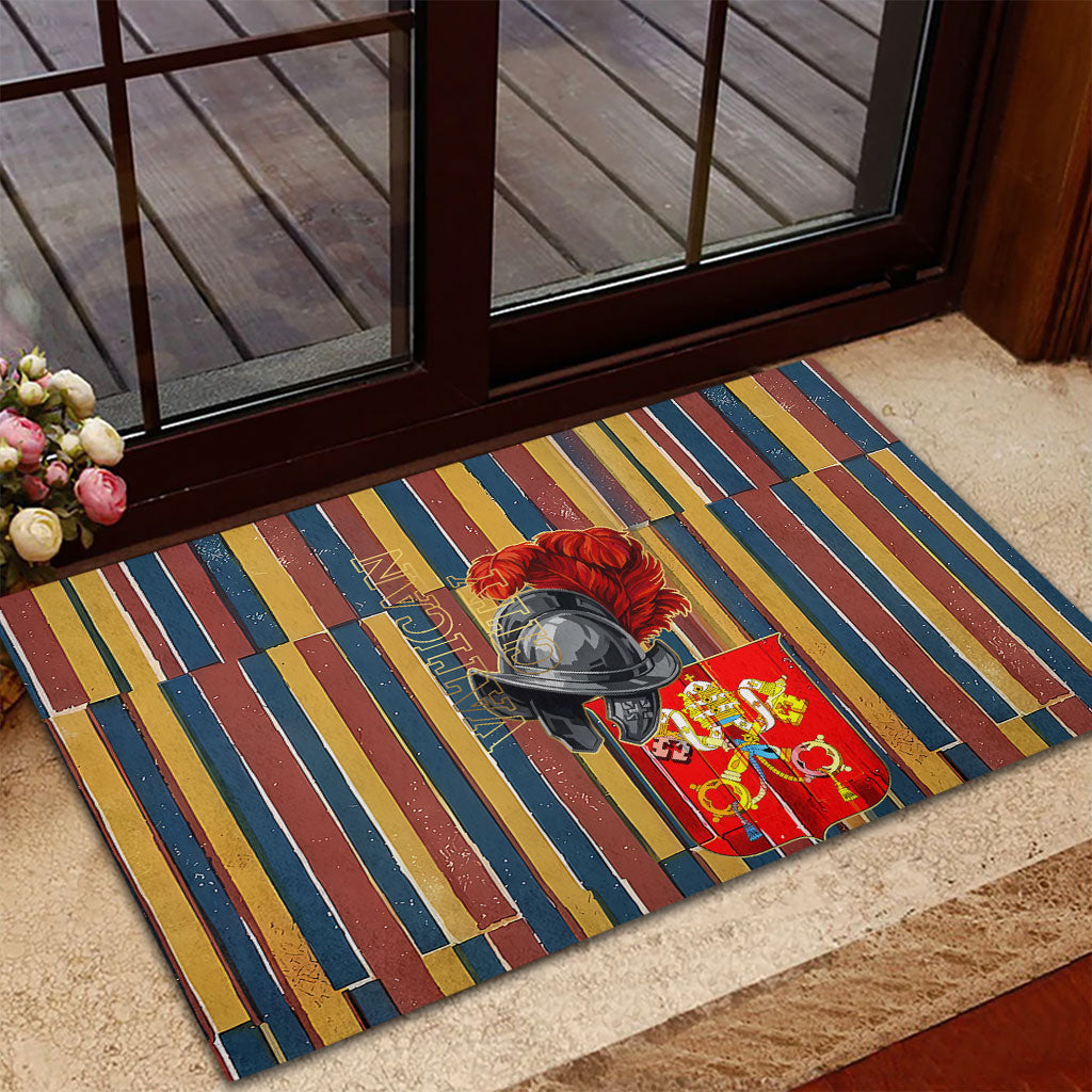 Vatican City Swiss Guard Protectors Of The Holy See Rubber Doormat Renaissance Uniform Stripes Catholic Military History