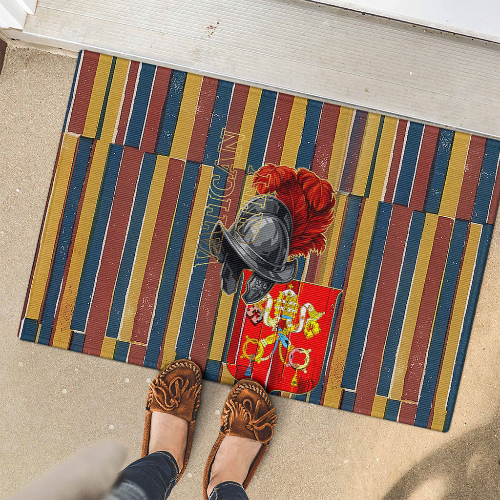 Vatican City Swiss Guard Protectors Of The Holy See Rubber Doormat Renaissance Uniform Stripes Catholic Military History