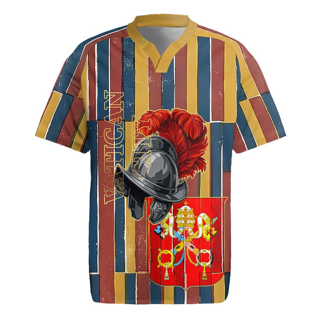 Vatican City Swiss Guard Protectors Of The Holy See Rugby Jersey Renaissance Uniform Stripes Catholic Military History