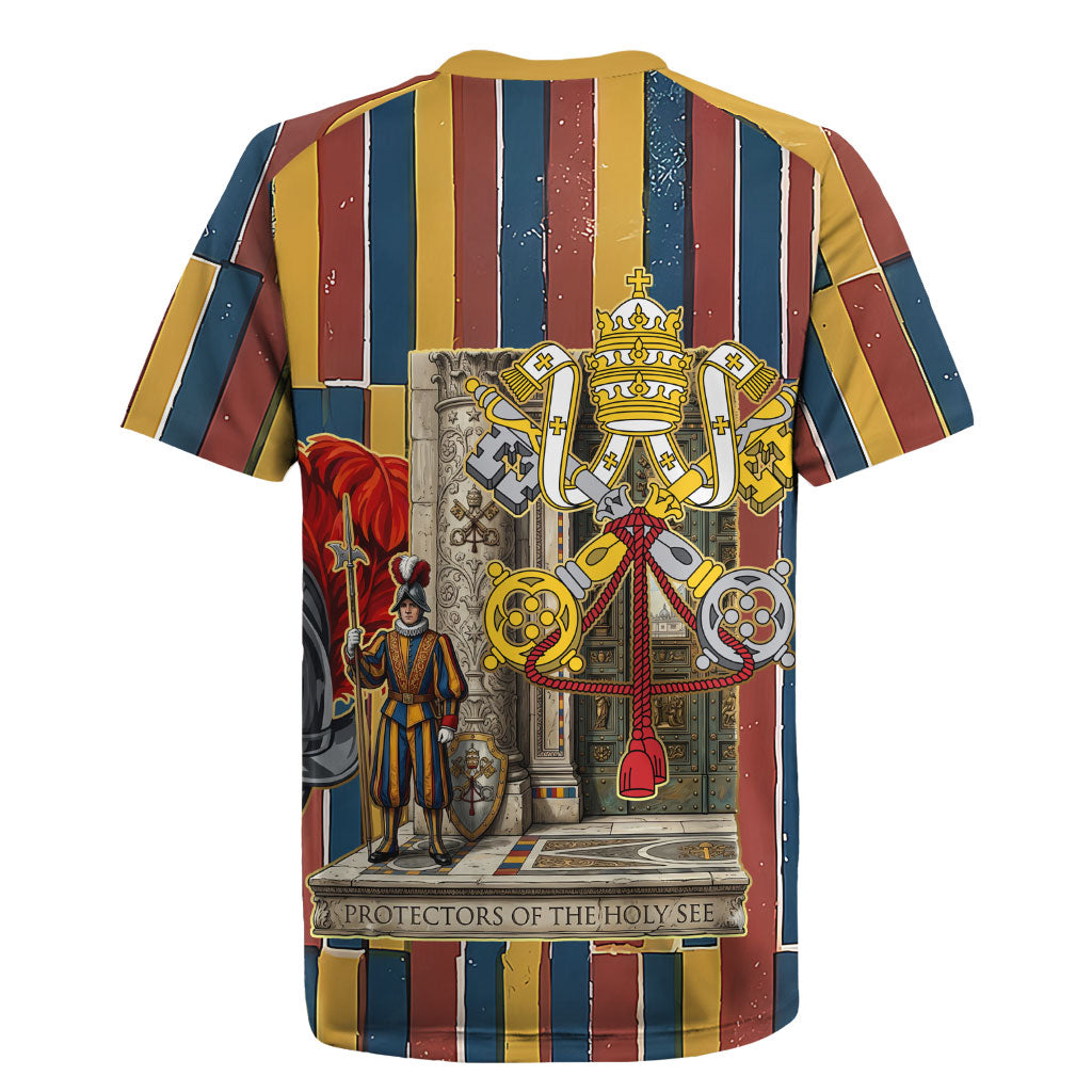 Vatican City Swiss Guard Protectors Of The Holy See Rugby Jersey Renaissance Uniform Stripes Catholic Military History