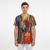 Vatican City Swiss Guard Protectors Of The Holy See Scrub Top Renaissance Uniform Stripes Catholic Military History