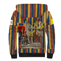 Vatican City Swiss Guard Protectors Of The Holy See Sherpa Hoodie Renaissance Uniform Stripes Catholic Military History