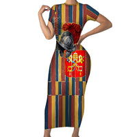 Vatican City Swiss Guard Protectors Of The Holy See Short Sleeve Bodycon Dress Renaissance Uniform Stripes Catholic Military History