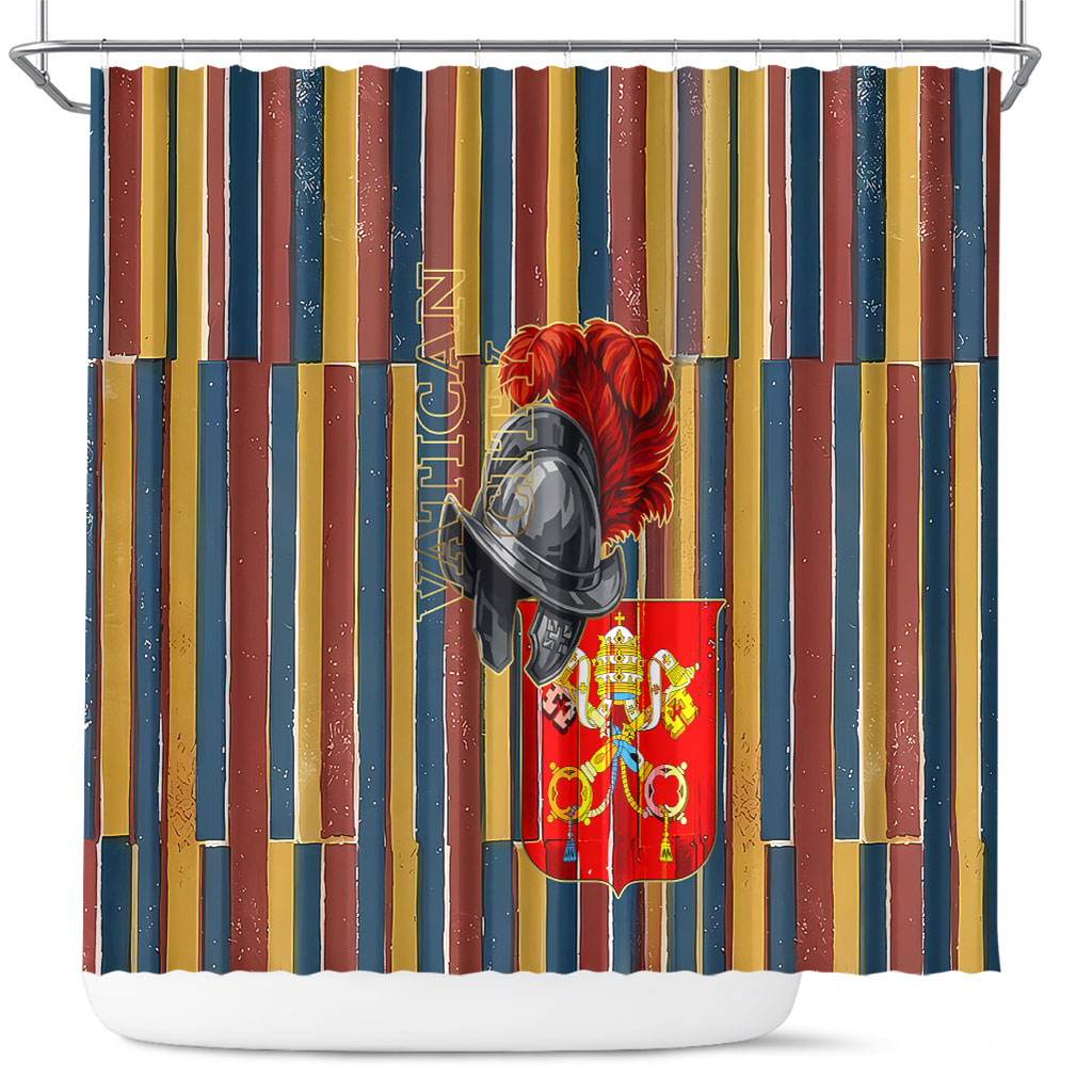 Vatican City Swiss Guard Protectors Of The Holy See Shower Curtain Renaissance Uniform Stripes Catholic Military History