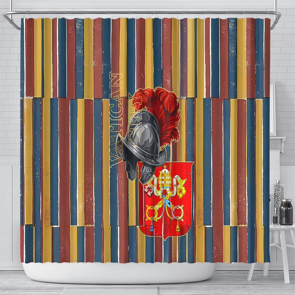 Vatican City Swiss Guard Protectors Of The Holy See Shower Curtain Renaissance Uniform Stripes Catholic Military History