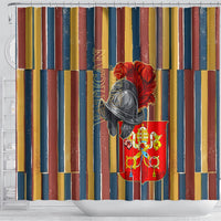 Vatican City Swiss Guard Protectors Of The Holy See Shower Curtain Renaissance Uniform Stripes Catholic Military History