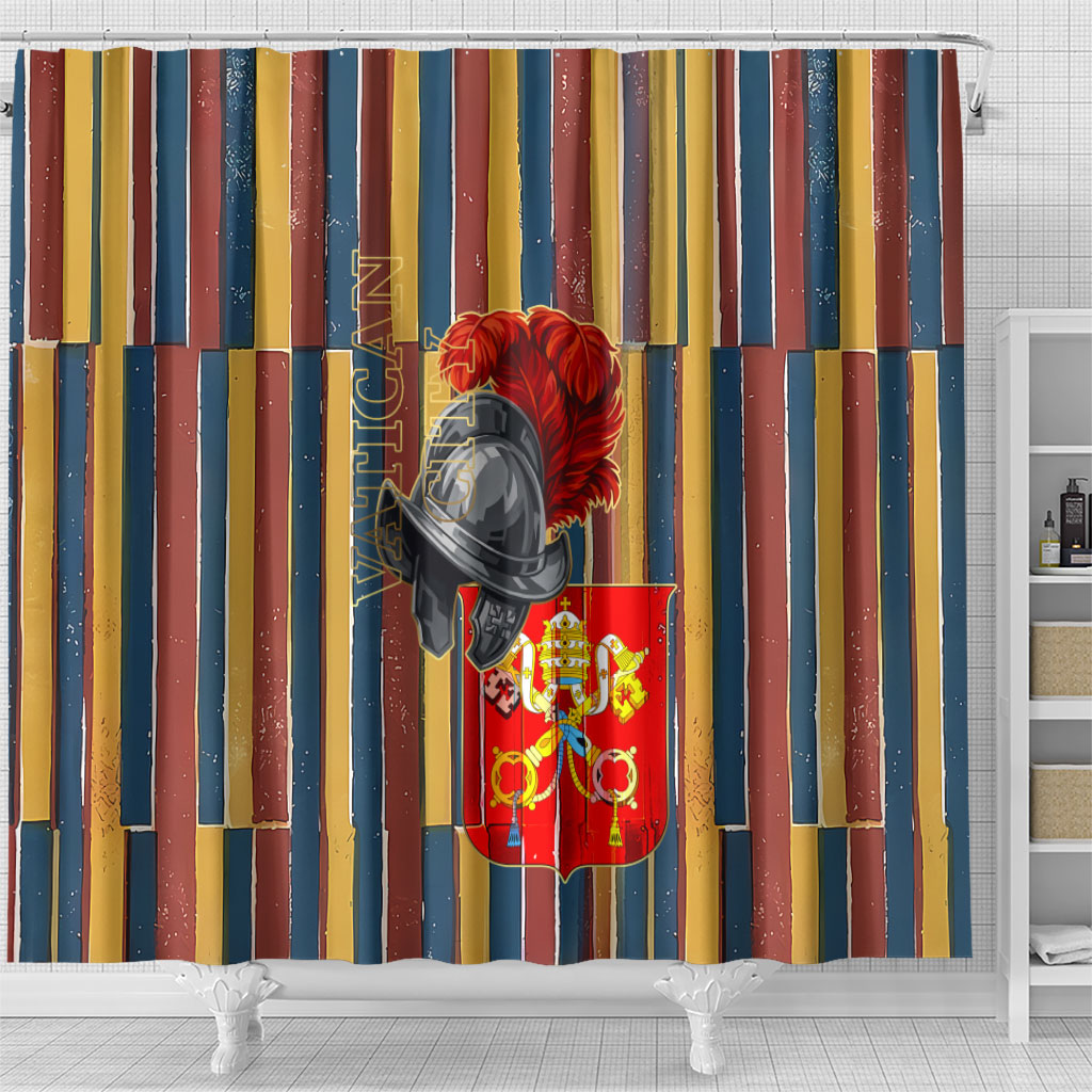 Vatican City Swiss Guard Protectors Of The Holy See Shower Curtain Renaissance Uniform Stripes Catholic Military History