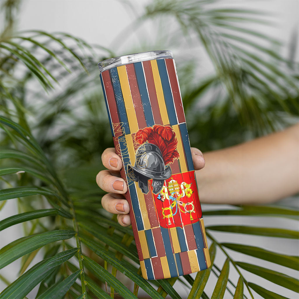 Vatican City Swiss Guard Protectors Of The Holy See Skinny Tumbler Renaissance Uniform Stripes Catholic Military History