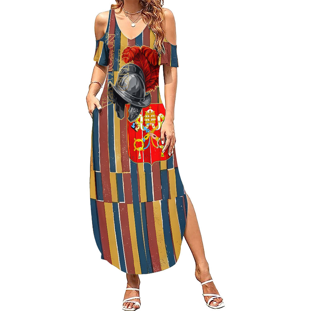 Vatican City Swiss Guard Protectors Of The Holy See Summer Maxi Dress Renaissance Uniform Stripes Catholic Military History